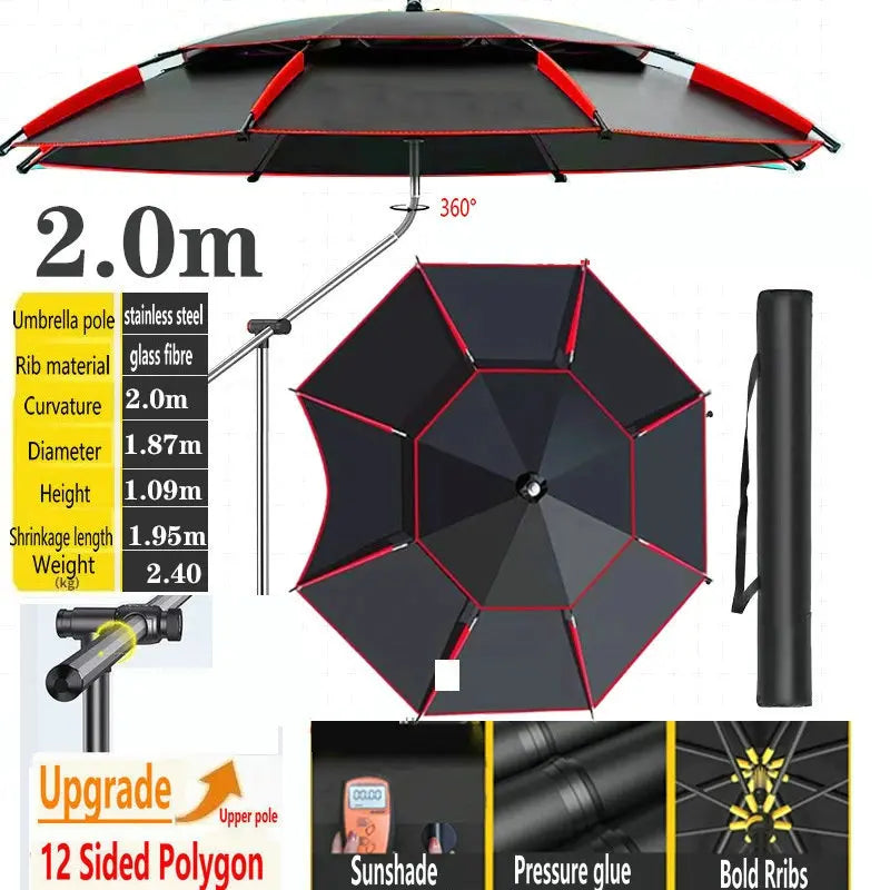 Fishing Umbrella Outdoor Sunshade Protector Thickened Version Beach Camping Backyard Large Parasol Waterproof Outdoor Umbrella