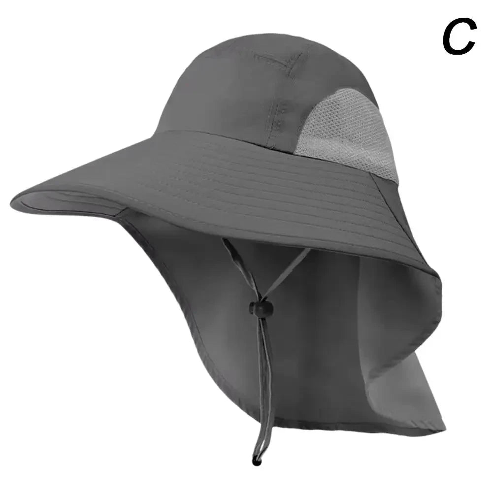 UV Protection Hat with Wide Brim Neck Flap for Men Women Adjustable Summer Outdoor Sport Safari Cap Hiking Fishing Hat