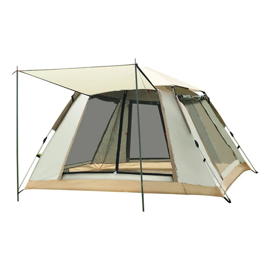Tent outdoor camping 3-4 people, fully automatic beach folding portable quick opening, rainproof and sunscreen, wild camping