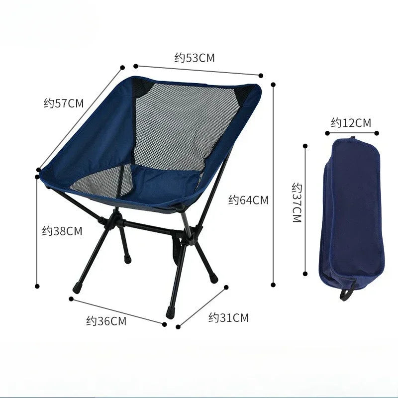 Outdoor Camping Chair Folding Moon Beach Chair Portable Leisure Travel BBQ Fishing Chairs Detachable Picnic Outdoor Furniture