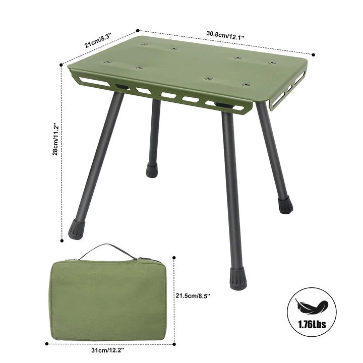 WESTTUNE Camping Portable Tactical Stool Multifunctional Aluminum Alloy Pony Stool Outdoor Folding Fishing Picnic Plate Stool