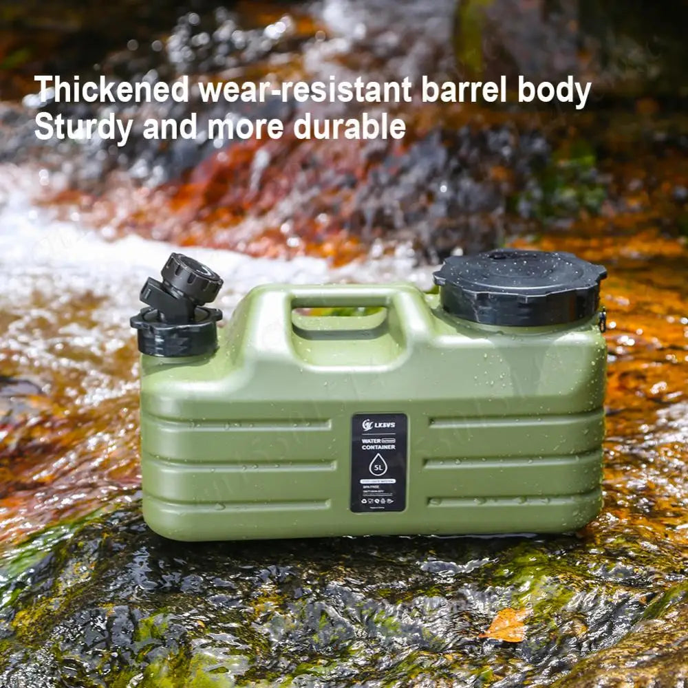 5L Camping Water Container Large Capacity Outdoor Water Bucket Portable Car Water Tank with Faucet for Camping Cooking Picnic