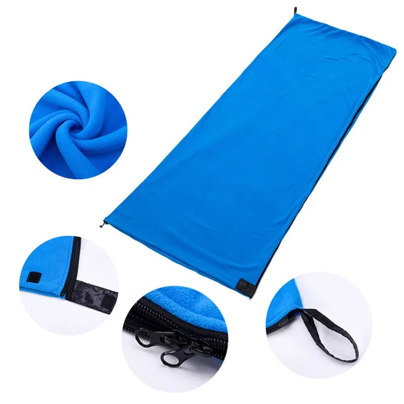 Fleece Sleeping Bag Outdoor Sleeping Inner Liner Equipped Ultra Lightweight Camping Hiking Climbing Essential Warm Dirt Proof