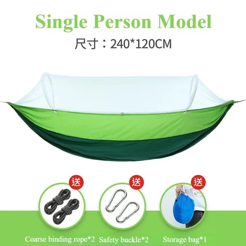 2025 Camping Hammock with Mosquito Net Sleeping Tent Hammock Suitable for Camping Outdoor Hammock for Garden with Storage Bag
