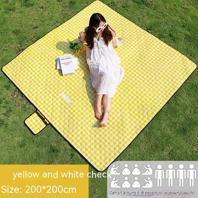 Ultrasonic Picnic Mat Thickened Waterproof Beach Blanket Camping Tent Grassland Mat Outdoor Sleeping Pad Camping Accsesorios