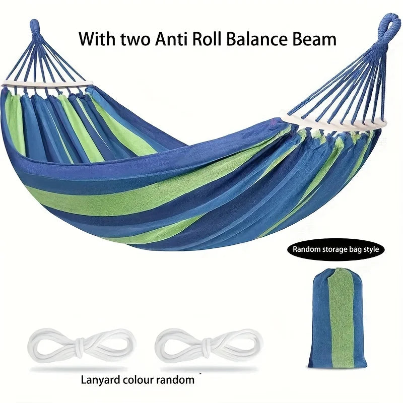 1PC Anti-rollover Hammock With Tree Straps, Portable Hammock With Storage Bag, Perfect For Outdoor Leisure, Garden Camping