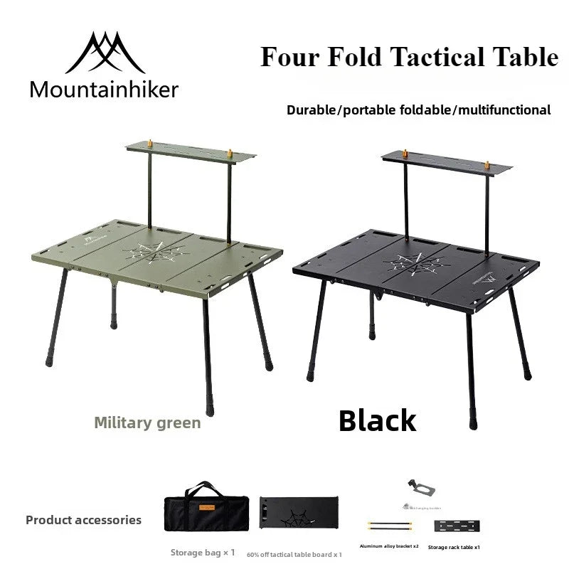 Mountainhiker Folding Table Camping Tactical Table Portable Storable Multifunctional Camping Tables Height Adjustable Mini Table