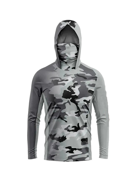 Summer Long Sleeve Shirts Quick Dry Uv Protection Clothing Hoodied Mask Uv Fishing Tops Sportswear