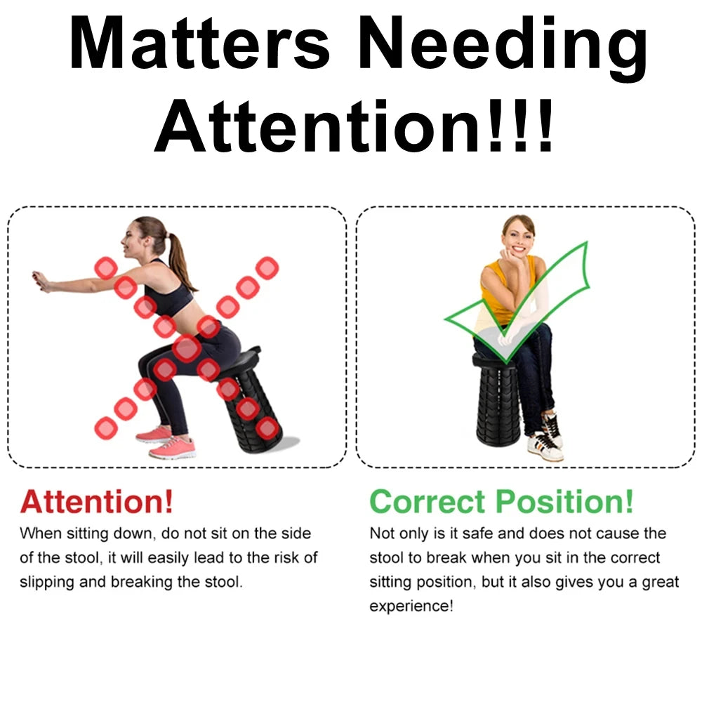 Telescopic Folding Camping Chair, Portable Foldable Camping Stool, Folding Beach Chair, Foldable Stool for Fishing Hiking Garden