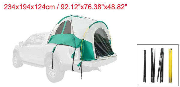X AUTOHAUX Pickup Truck Tent Waterproof PU2000mm Double Layer for 5.5-6.5 FT Truck Bed Portable Truck Bed Tent with Carry Bag
