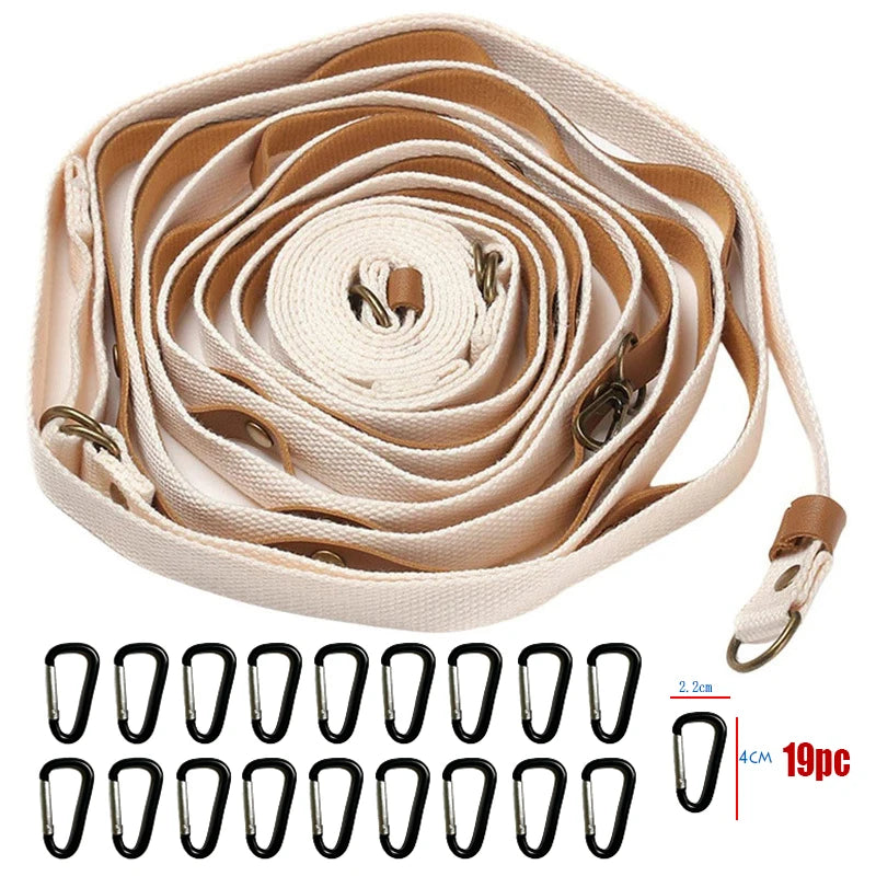 Outdoor camping clothesline travel leather PU canopy camping camping equipment webbing camouflage tent lanyard