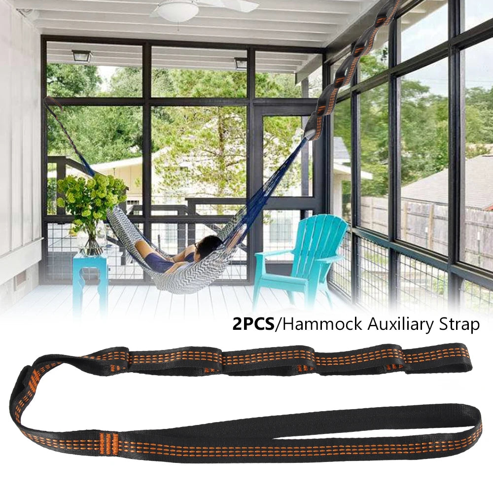 2/4Pcs Hammock Straps Special Reinforced Polyester Straps For Outdoor Camping Black Hammock Straps High Load-bearing Rope Strap