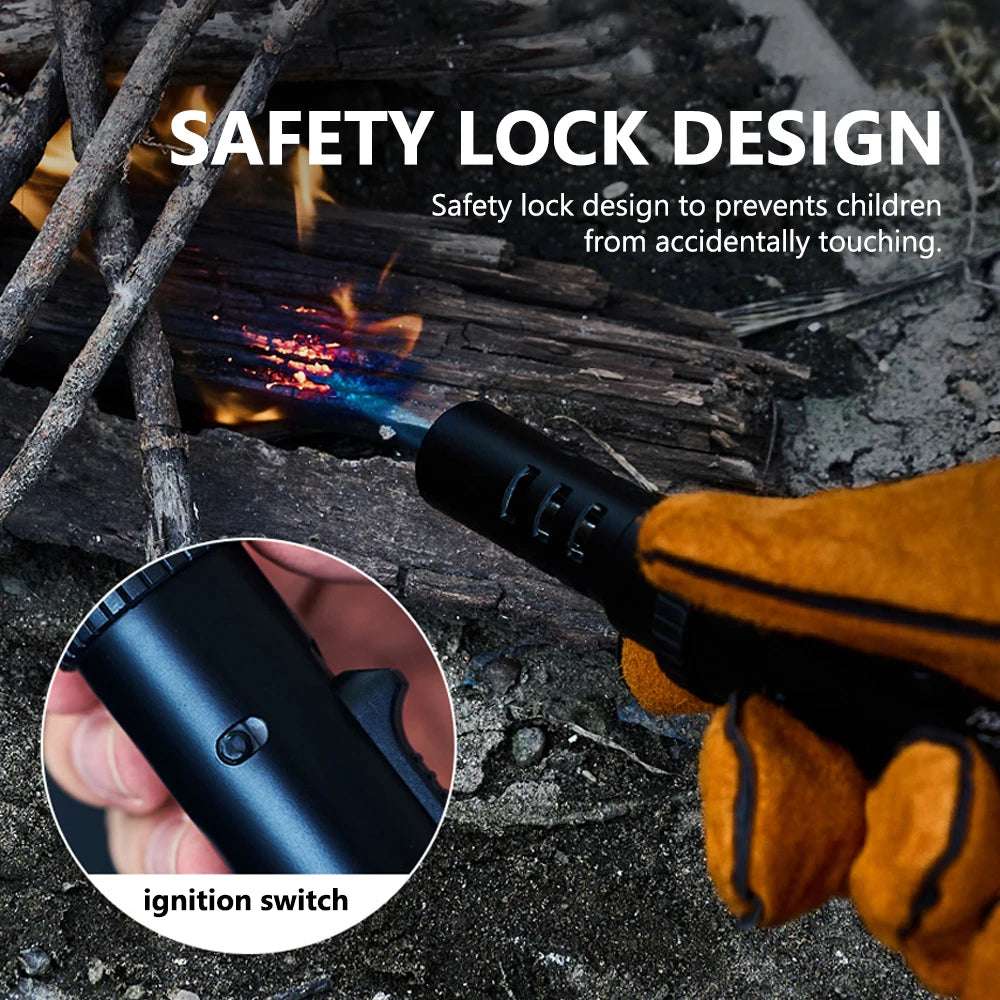 Outdoor Igniter Camping GasTorch Portable Burners Charcoal Burning Tool Picnic BBQ Cooking Flamethrower Circulate Refilled