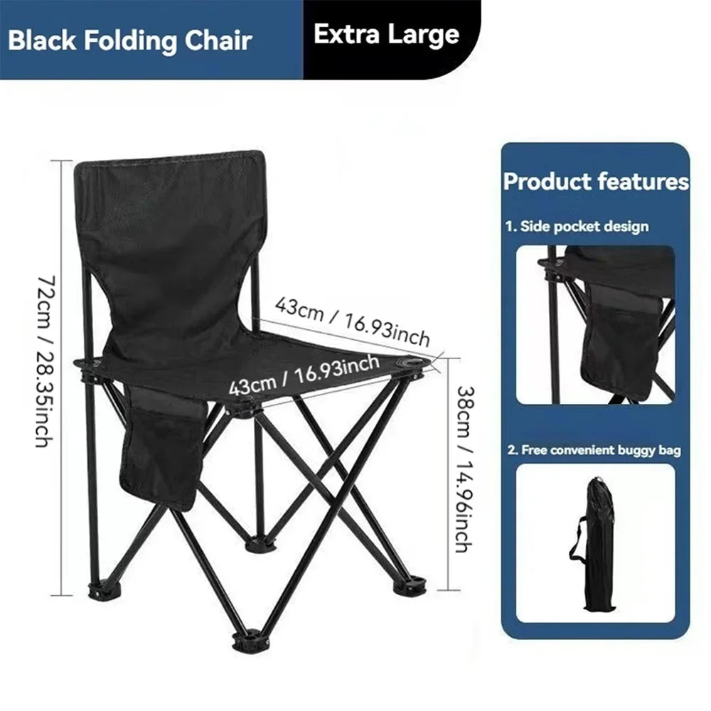 Camping Chair Outdoor Folding Beach Multifunctional Lazy Chair Easy Storage Fishing Chair Picnic Camping Equipment