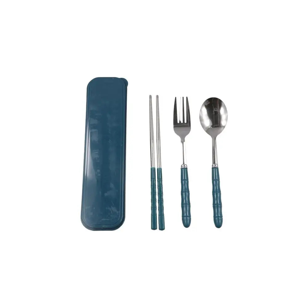 Stainless Steel Camping Utensils Set Chopsticks Eco-Friendly Travel Cutlery Dinnerware 3-in-1 Camping Spoon Fork Daily Use