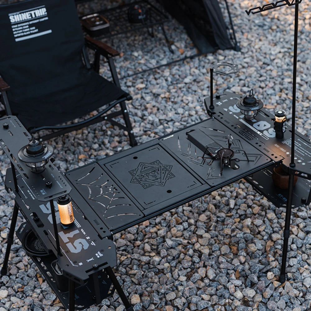 Tactical System Camping Table Outdoor 05 Aluminium Skateboard Table Portable Folding Storage Expandable Diversified