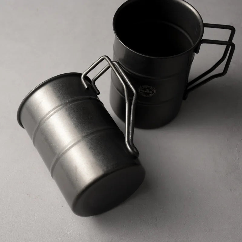 Steel Camping Cup 300ml Retro Camping Travel Coffee Cups