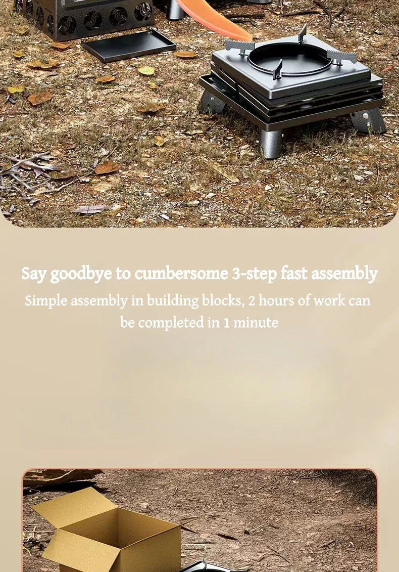 Portable Foldable Wood Burning Stove Outdoor Camping Stove Lightweight Bonfire Burner Heater Mini Fire Wood Stove Fire Pit