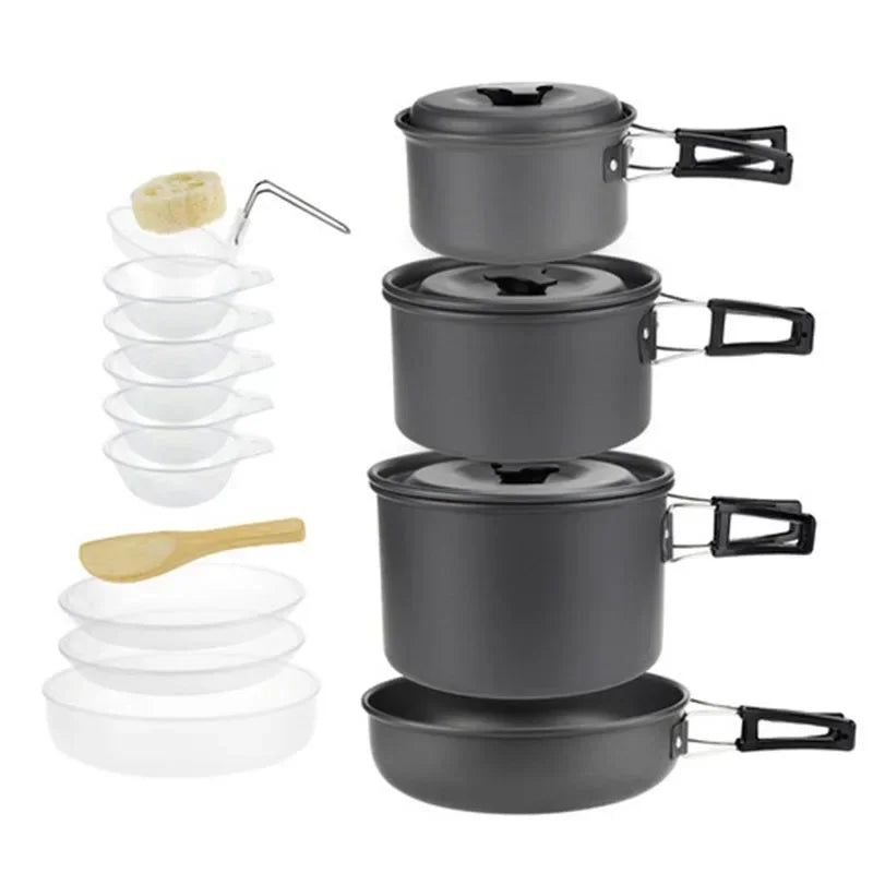 Lightweight and Portable Camping Cookware Set, Pot and Pan with Carrying Bag, Perfect for Outdoor Camping