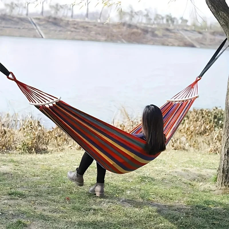1PC Anti-rollover Hammock With Tree Straps, Portable Hammock With Storage Bag, Perfect For Outdoor Leisure, Garden Camping