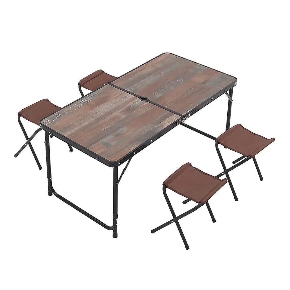 Outdoor Foldable Picnic Table with Four Stools Desk Table Camping Table