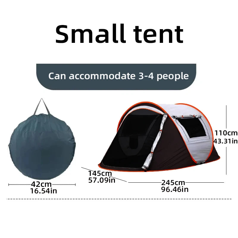 A pop-up tent for family travel, waterproof camping boat tent, portable outdoor tent for camping and hiking trips
