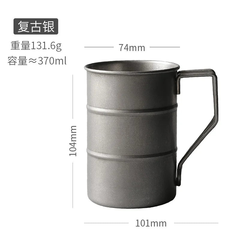 Steel Camping Cup 300ml Retro Camping Travel Coffee Cups