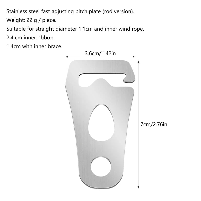 Tent Adjuster Wind Rope Buckle Camping Rope Buckle Tent Rope Tightener Stainless Tent Fasteners Tent Wine Rope Tightener