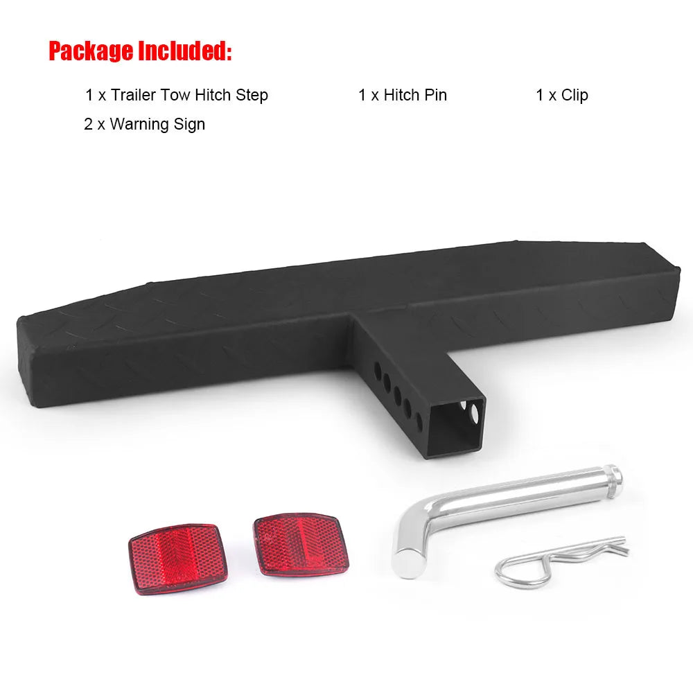 60cm Hitch Mount Bump Step Anti Slip USA Style For 2'' Hitch Receiver With Safety Reflectors For RV SUV Truck Flatbed Camper