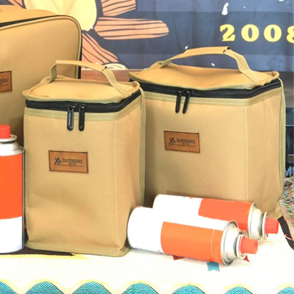 Outdoor Camping Storage Bags for 250g Cassette Furnace Gas Cylinders Organizer Bags Picnic Camp Propane Stove Utensils Handbags