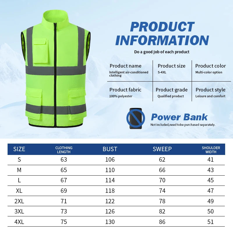 Air Conditioning Vest, Summer Outdoor Work Fan Vest, Cooling Clothing, Artificial Fan Coveralls, USB Fan Jacket