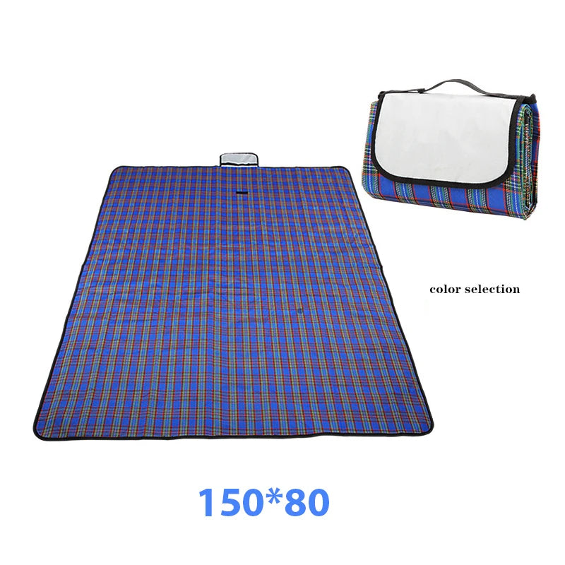 Camping Picnic Mat Portable Beach Blanket Waterproof Moistureproof Plaid Blanket Beach Mat Hiking Travel Foldable Sleeping Mat