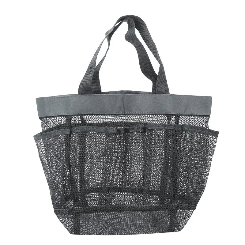 Portable Mesh Shower Caddy Tote Beach Bag Travel Storage Wash Bag Swimming Bath Bag Suitable for Outdoor Camping Quick Dry Tote