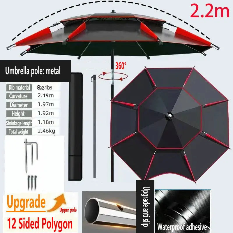 Fishing Umbrella Outdoor Sunshade Protector Thickened Version Beach Camping Backyard Large Parasol Waterproof Outdoor Umbrella