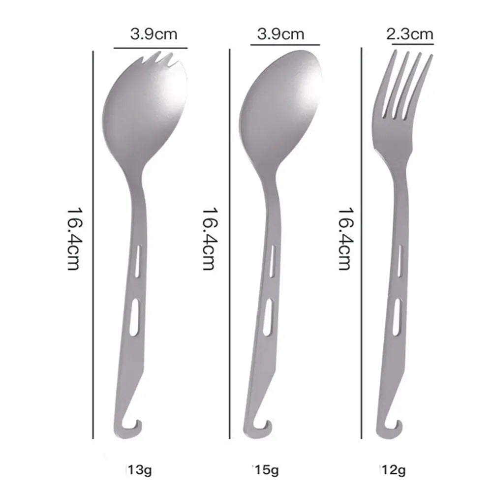 New Portable Titanium Spoon Long Handle Environmental Outdoor Camping Fork Outdoor Picnic Accessories Outdoor Tool