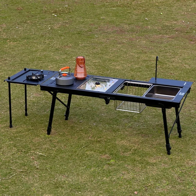 IGT Table igt 4 Unit Table Camping Folding Table Portable Lightweight  Aluminum Alloy  Desk BBQ Dinning Outdoor Camping Desk