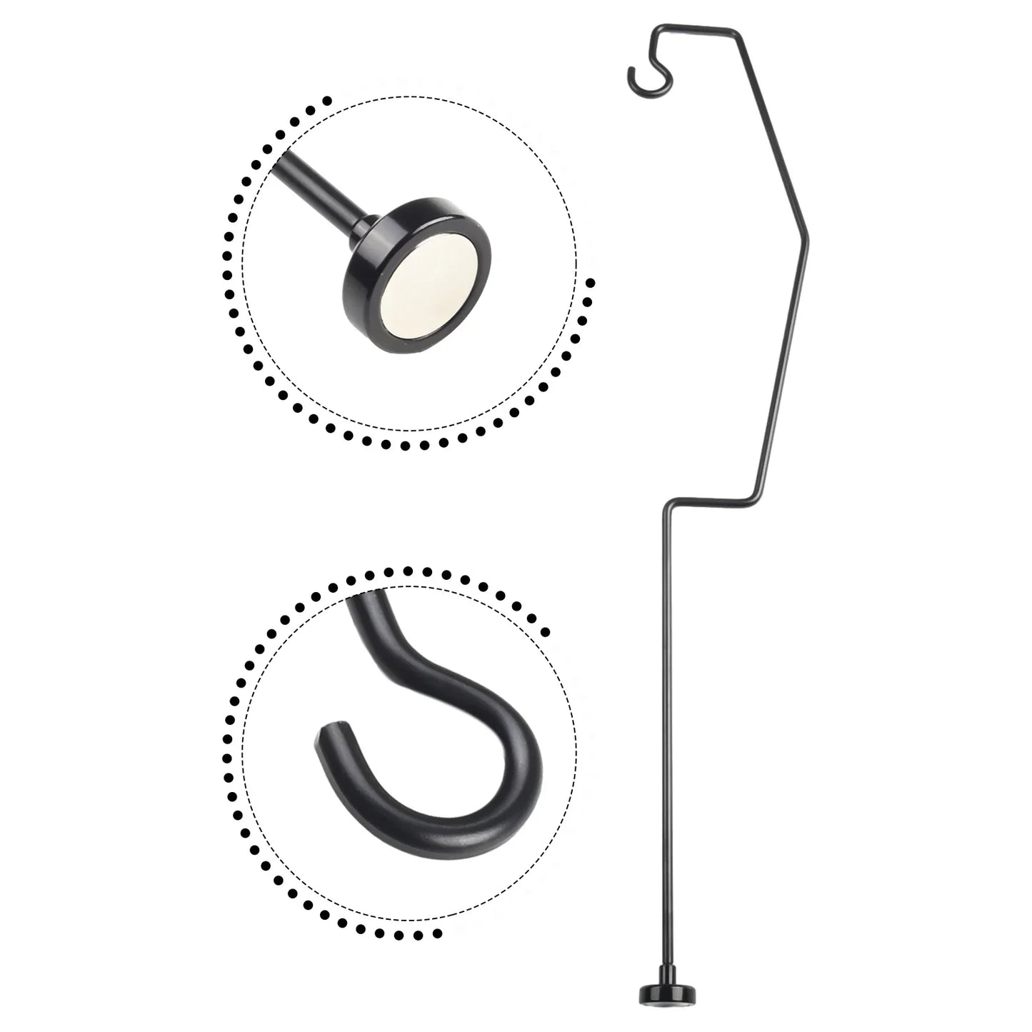 Table Light Stand Lamp Hanger Lamp Post Lantern Pole Light Fixing Rack Lightweight Magnetic Portable Black Camping