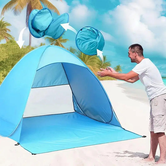 Pop Up Beach Tent UV Protection Camping Canopy Multifunctional Sun Shelter With Easy Setup Design for Mountaineering Traveling