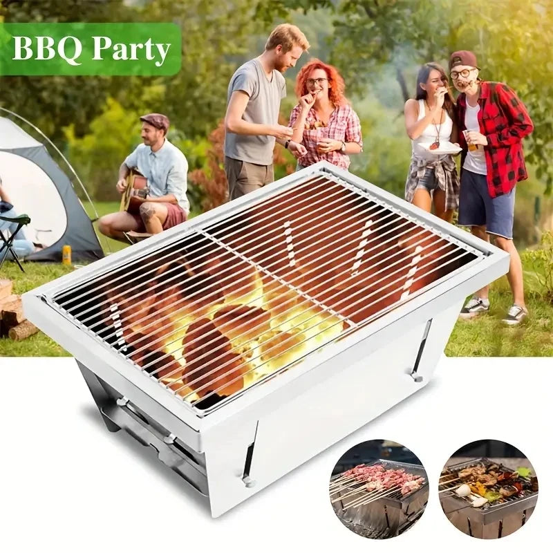 Portable foldable barbecue grill, easy to carry and clean, compact and convenient in design, suitable for home and outdoor use
