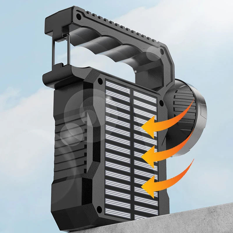 Solar Power LED Flashlights Multifunctional Portable Light Rechargeable Camping Work Light Solar Charging High brightness Torch