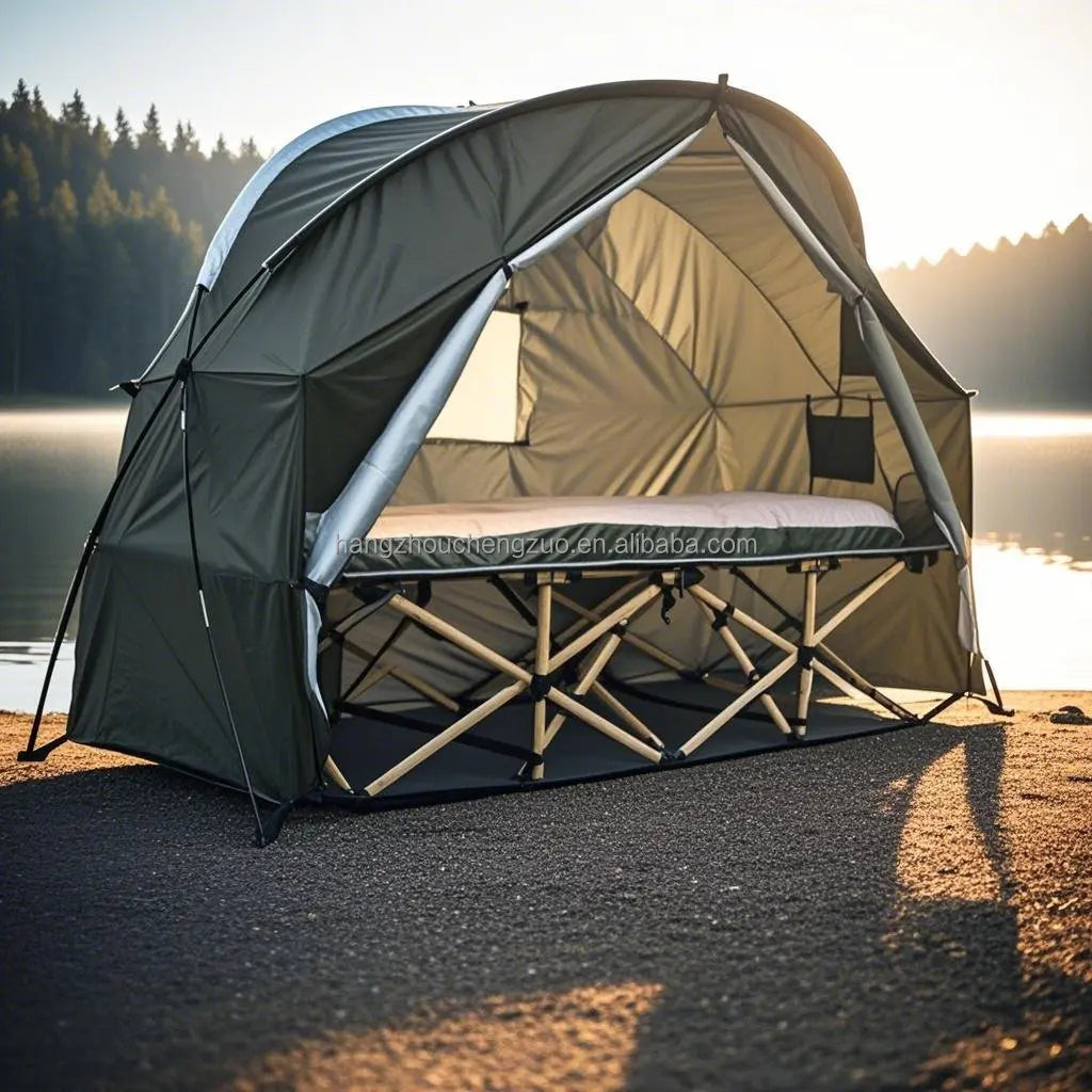 4-in-1 Camping Cot Tent, Foldable 1 Person Camping Tent, Tent Cot Folding Off the Ground Tent,Fishing Tent,Sleeping Bed Tent