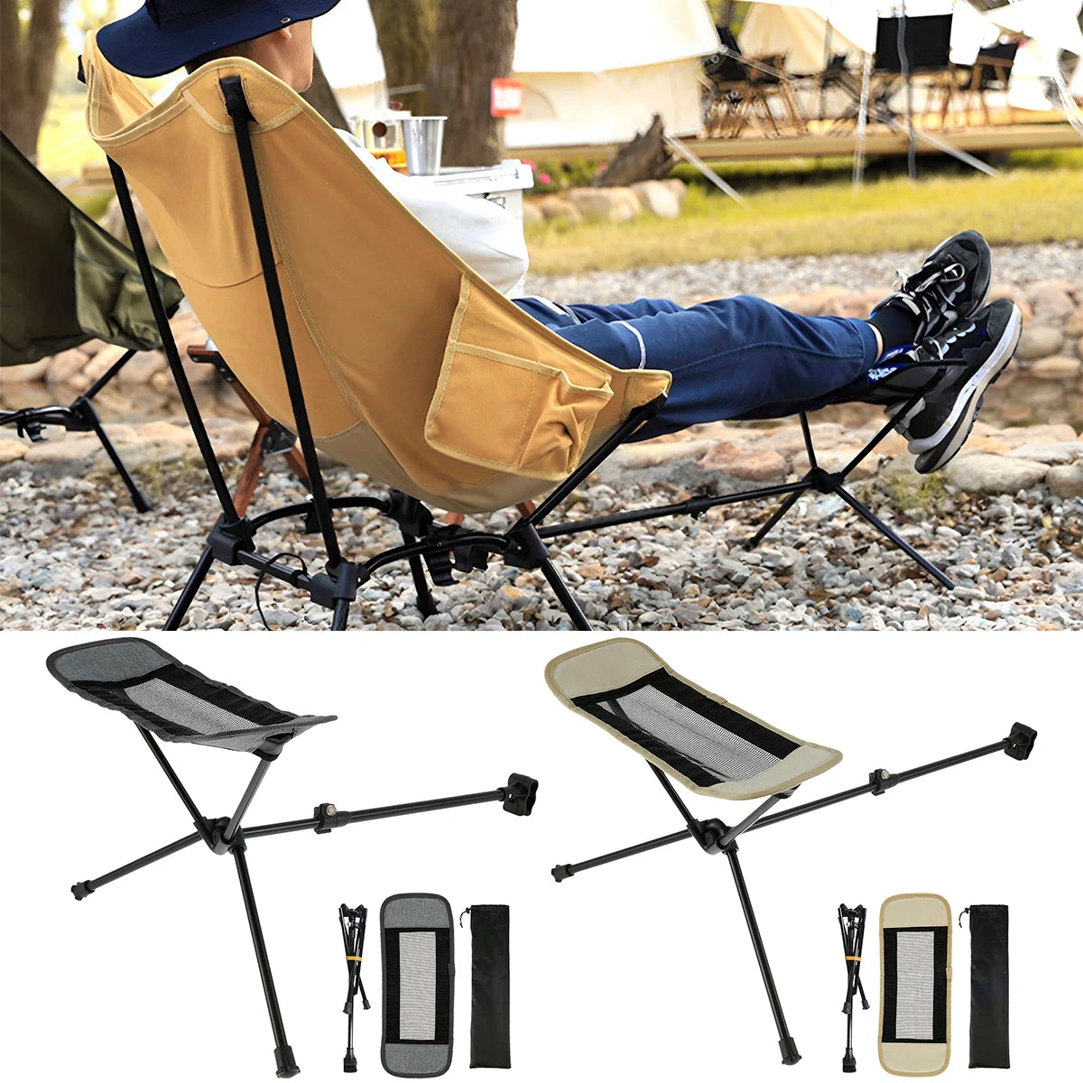 Camping Chair Foot Rest Foldable Camping Footrest Portable Camp Chair Footrest Retractable Camp Footrest Outdoor Hammock Chair