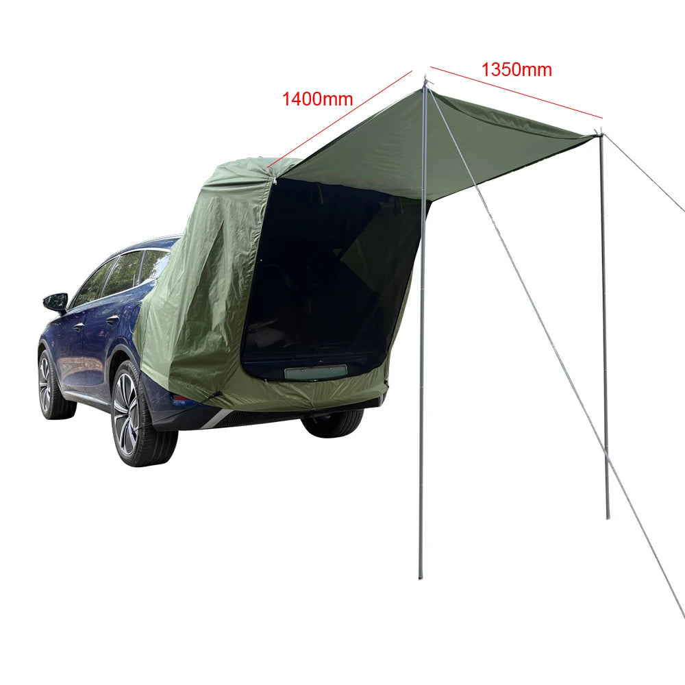 Camping Car Rear Tent Outdoor Car Trunk Tent w Canopy Car Trunk Extension Tent Sunshine-Proof Camping Equipment Travel Supples