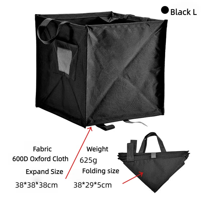 Trash Storage Basket with Rope Storage for Outdoor Camping Trash Organizers