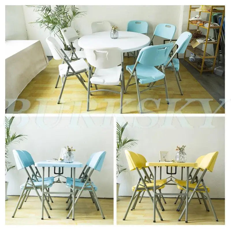 Portable Foldable Table with Handle, Camping Table, Outdoor and Indoor Furniture, Fold-in-Half Utility, Picnic and BBQ Party