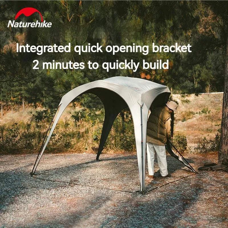Naturehike Awning 10㎡ camping Tarp Shelter Canopy Quickly open 4 Persons Large Shade  Titanium Vinyl Black UPF50+ Waterproof