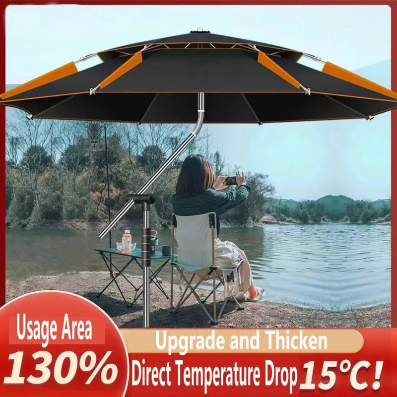 Fishing Umbrella Outdoor Sunshade Protector Thickened Version Beach Camping Backyard Large Parasol Waterproof Outdoor Umbrella
