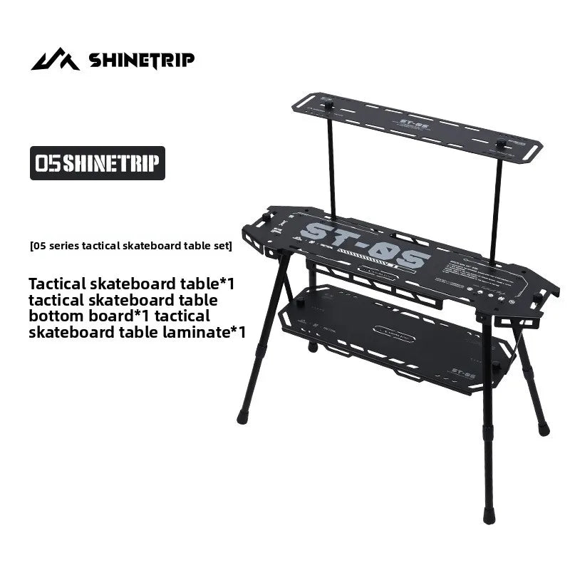 Tactical System Camping Table Outdoor 05 Aluminium Skateboard Table Portable Folding Storage Expandable Diversified