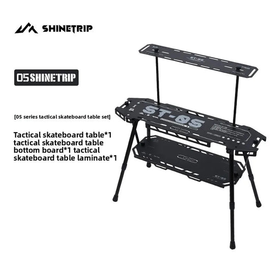 Tactical System Camping Table Outdoor 05 Aluminium Skateboard Table Portable Folding Storage Expandable Diversified
