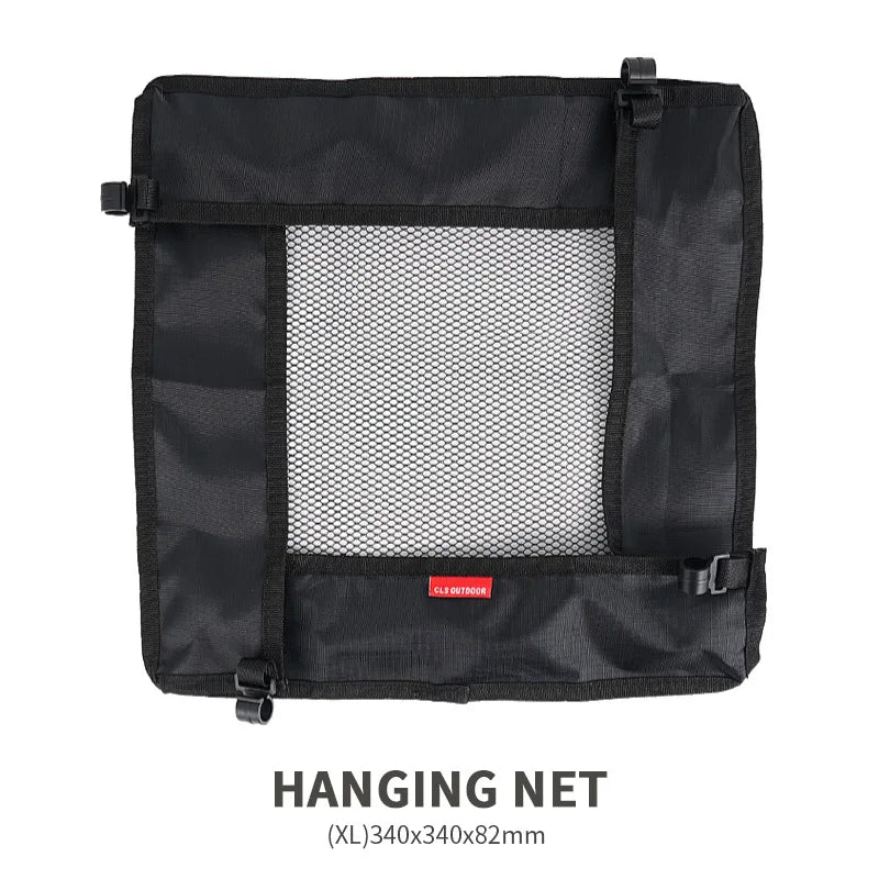 Camping Table Hanging Net Basket M L XL Folding Table Storage Rack Portable Mesh Bag Hook Holder for Outdoors Cookware Organizer